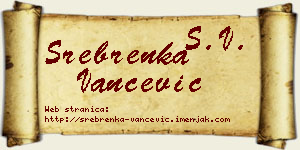 Srebrenka Vančević vizit kartica